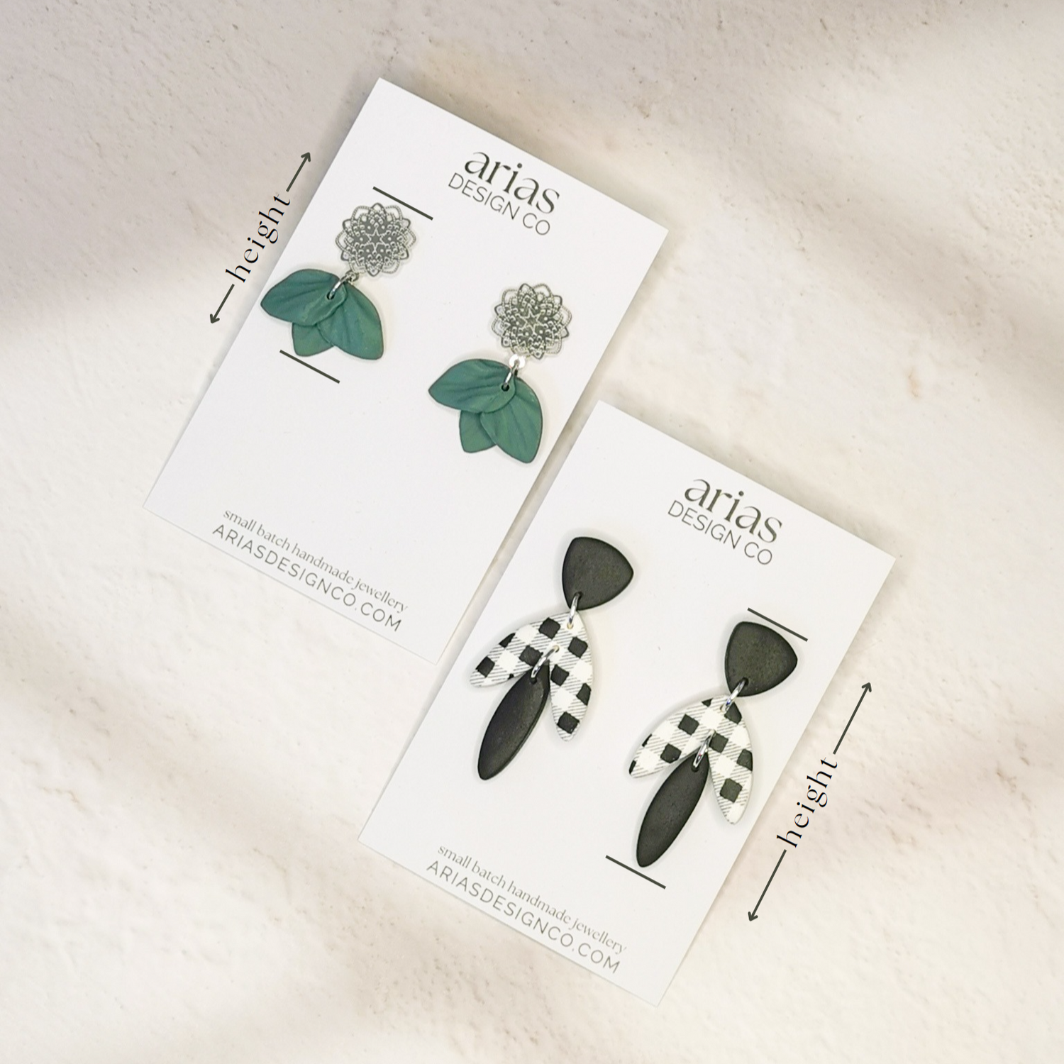 Decorative Stud Earrings & Polymer Clay Stud Earrings Height Guide