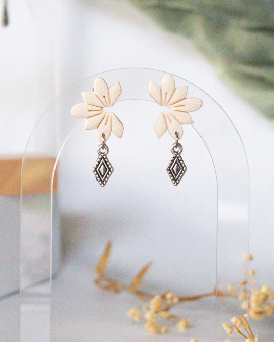 Ivory Bloom Stud Earrings