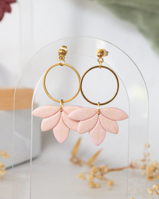 Blush Lotus Earrings