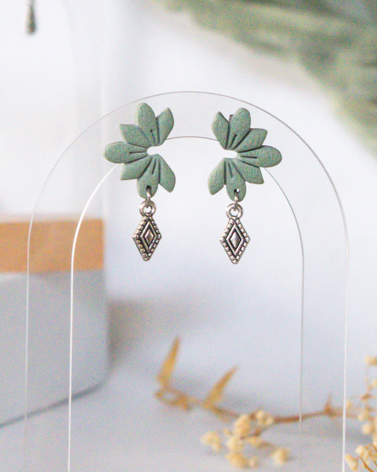 Sage Bloom Stud Earrings