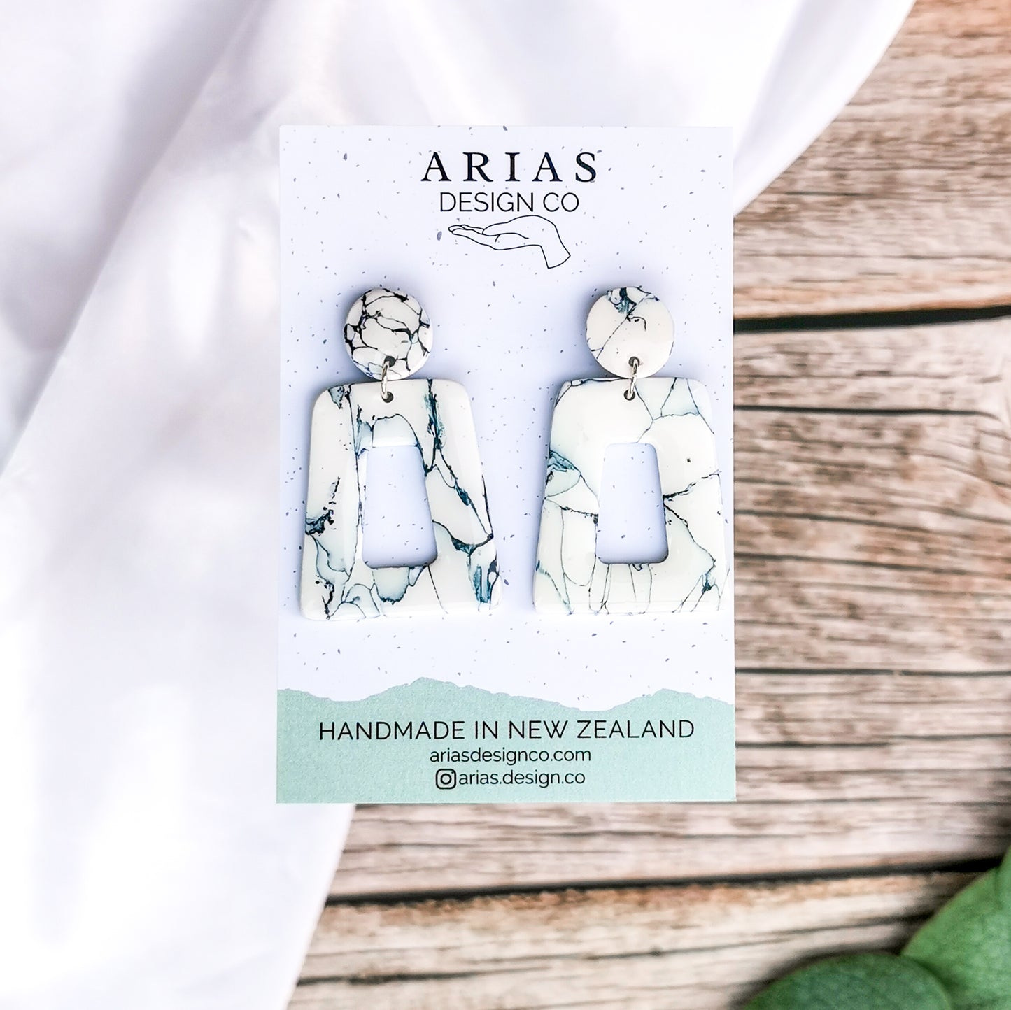 Faux Stone Trapezium Earrings