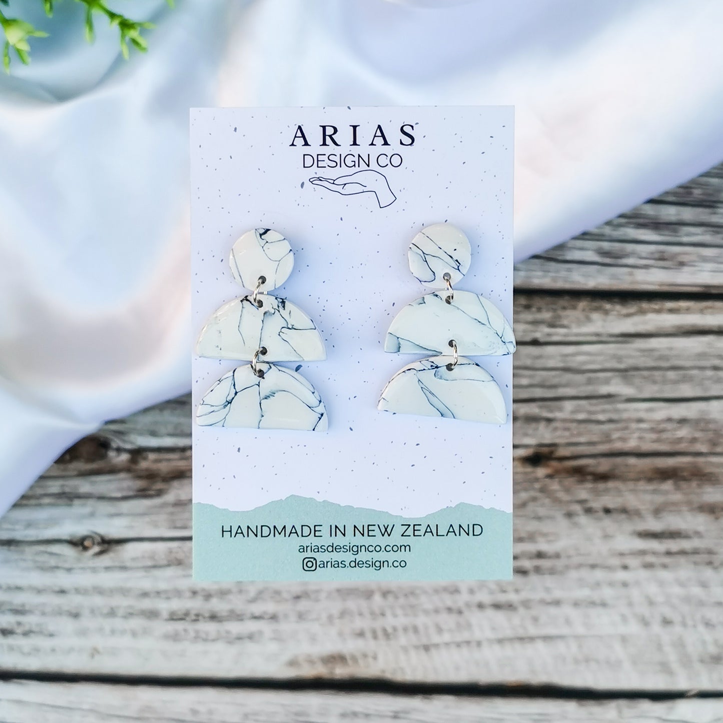 Faux Stone Semis Drop Earrings