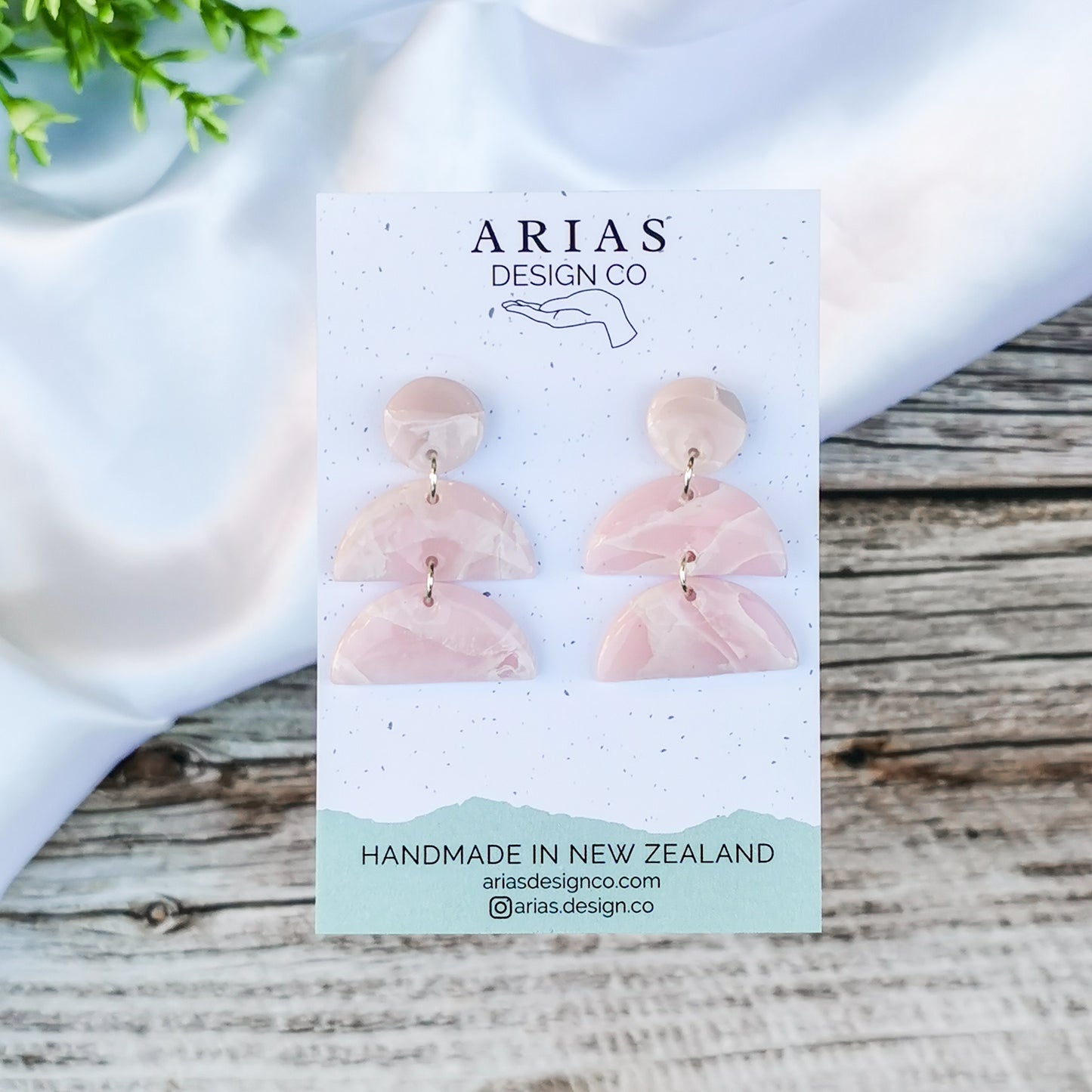 Faux Stone Semis Drop Earrings