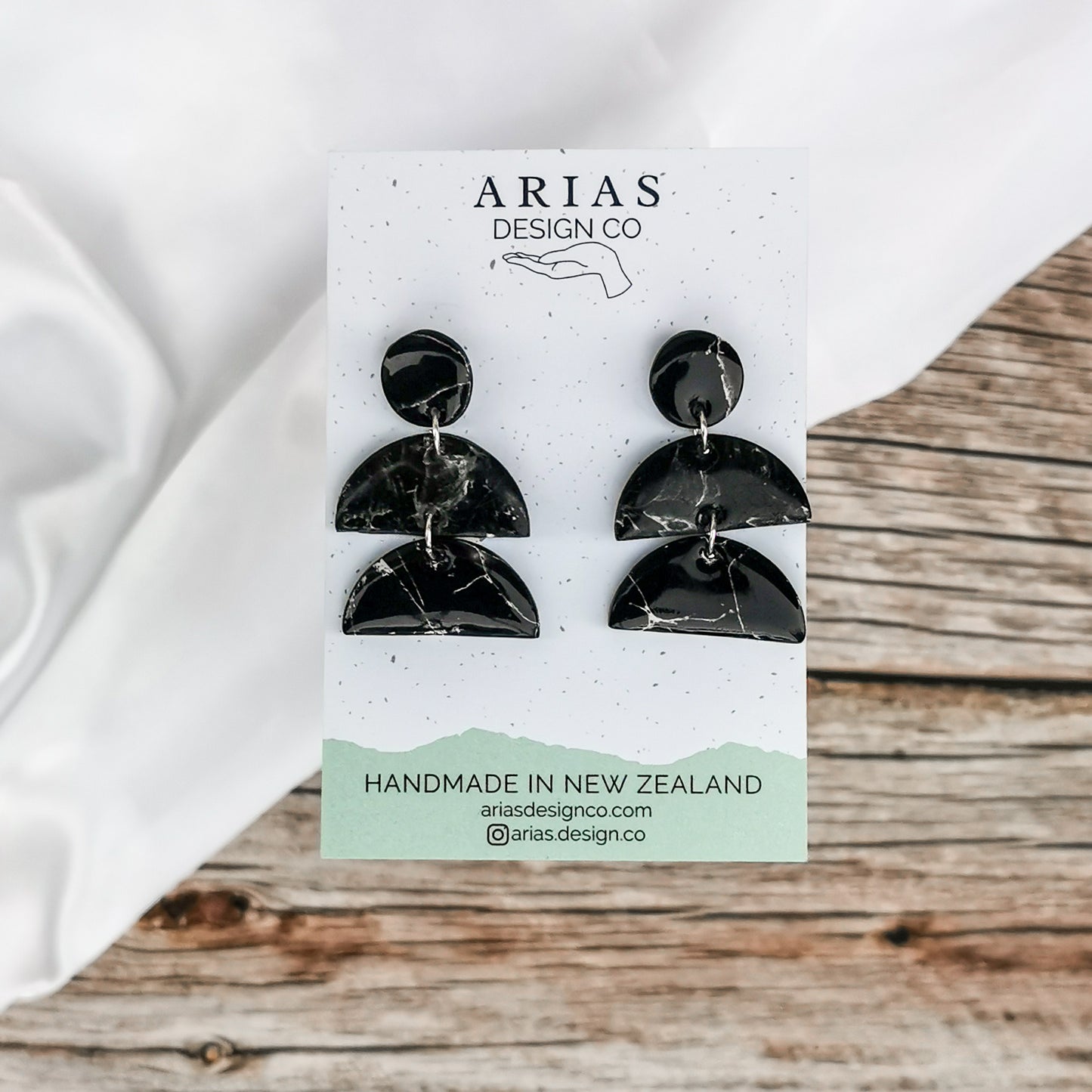 Faux Stone Semis Drop Earrings