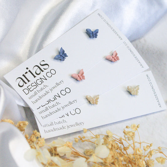 Mini butterfly polymer clay earrings | Handmade butterfly jewellery NZ