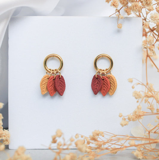 Autumn leaf polymer clay earrings | Arias Design Co