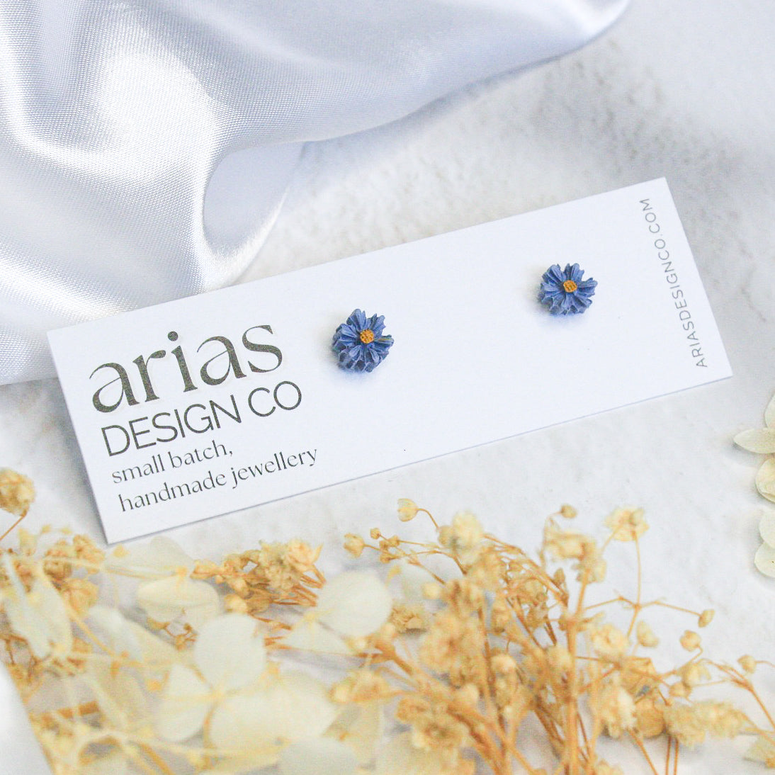 Forget me not stud earrings | Polymer clay earrings NZ