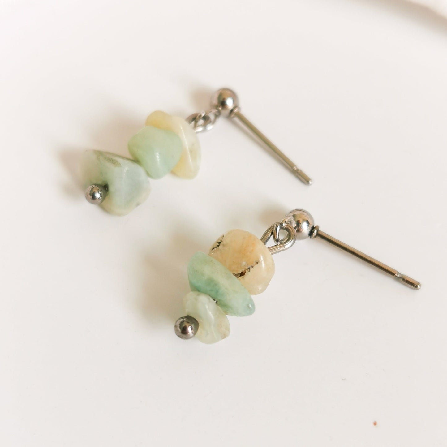 Amazonite Crystal Earrings | Blue green crystal earrings NZ