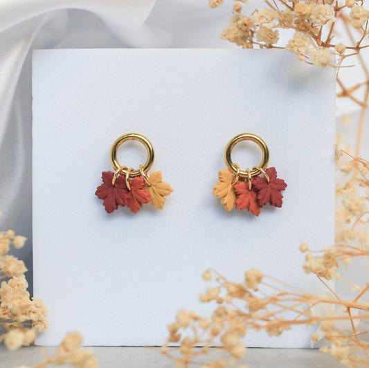 Gold maple leaf earrings | NZ autumn jewellery