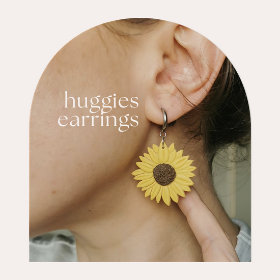 New Zealand handmade polymer clay huggies earrings | NZ jewellery brand online huggies