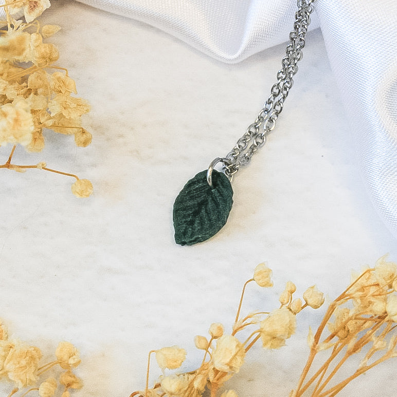 Handmade silver leaf necklace | NZ made silver necklaces