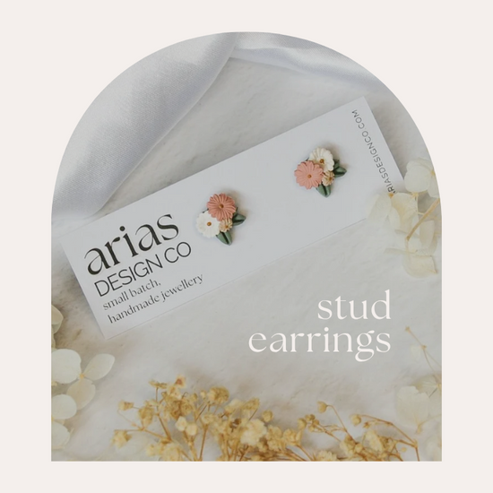 Handmade flower stud earrings NZ made