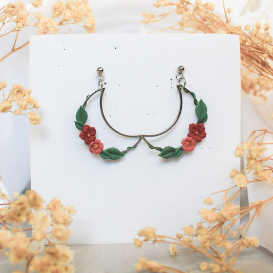 Ivy crescent earrings in silver stainless steel | NZ made dangle earrings