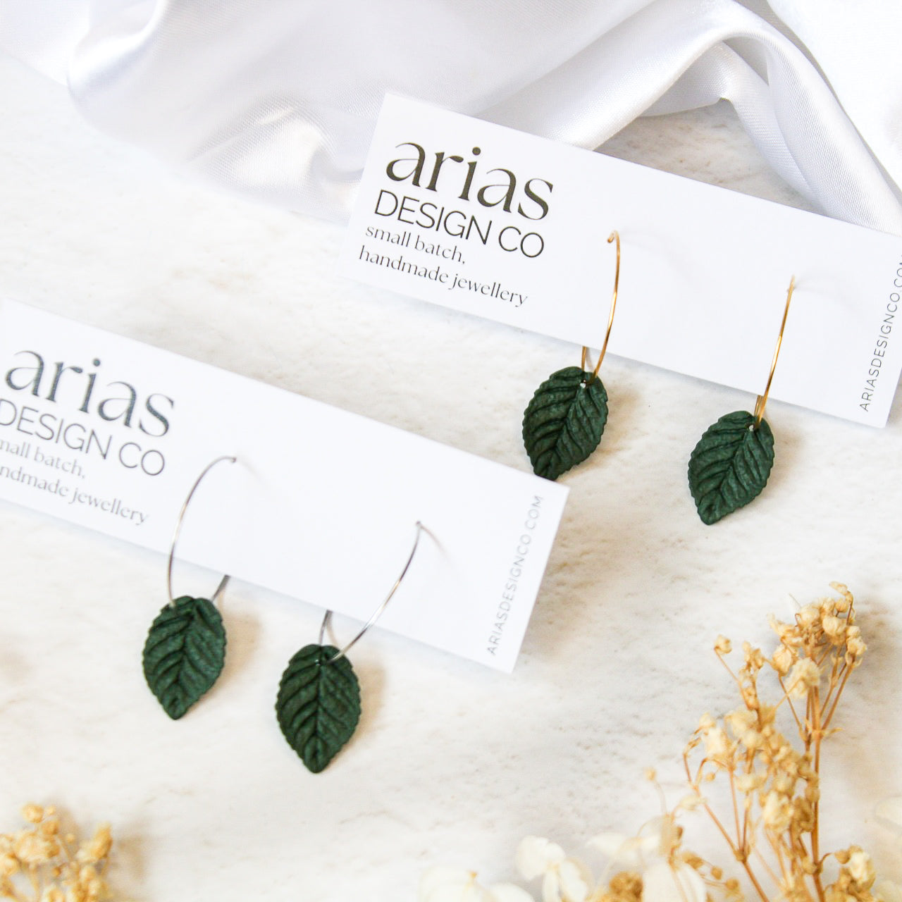 Leaf hoop earrings | NZ jewellery brands