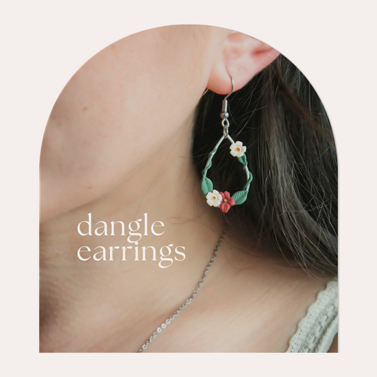 polymer clay dangle earrings handmade in New Zealand