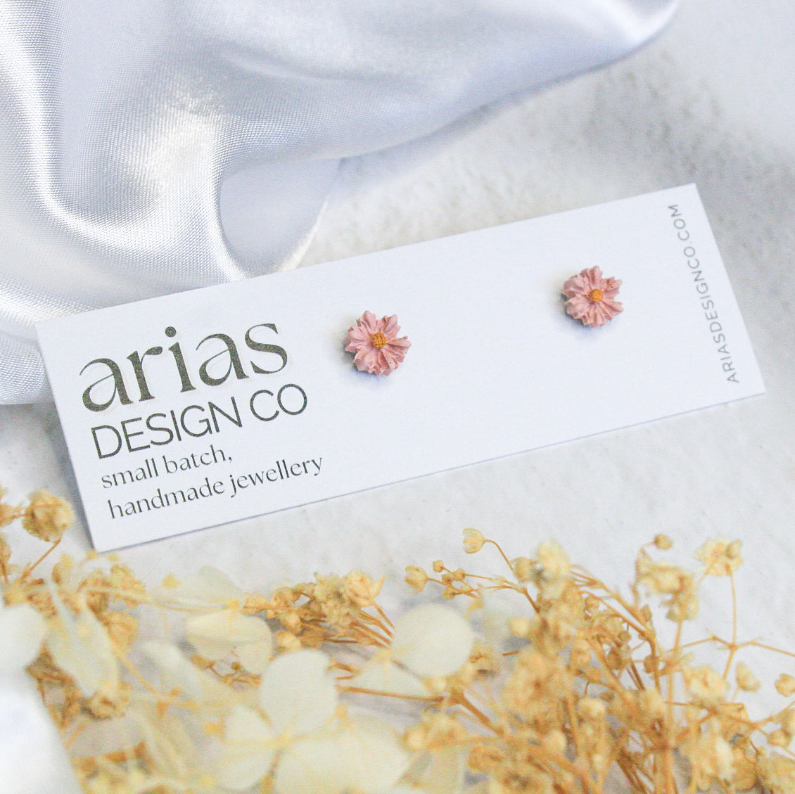 Pink mini daisy stud earrings | Polymer clay daisy earrings NZ