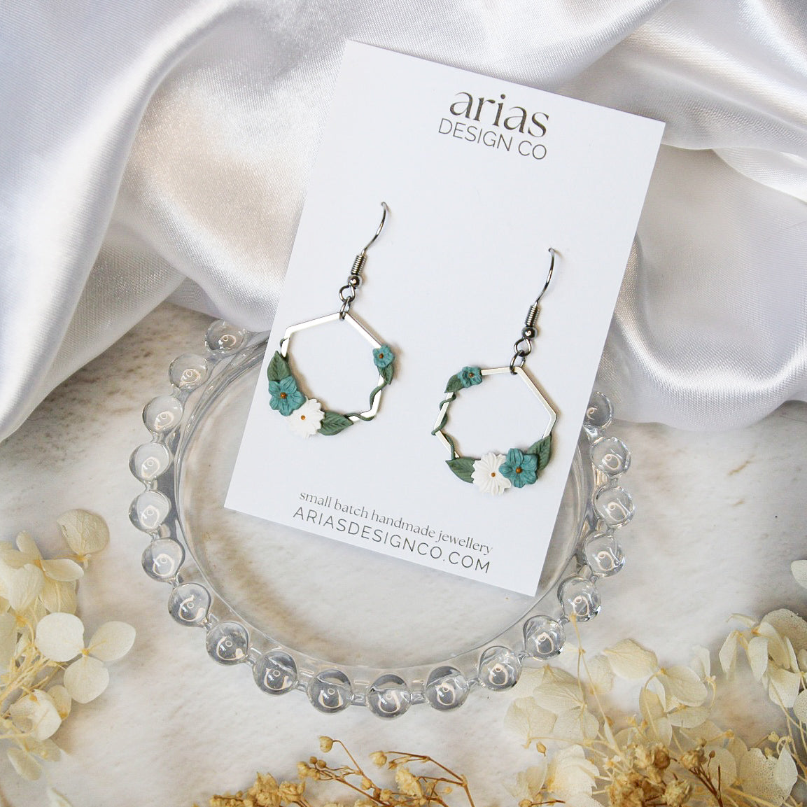 Ivy Hexagon Earrings