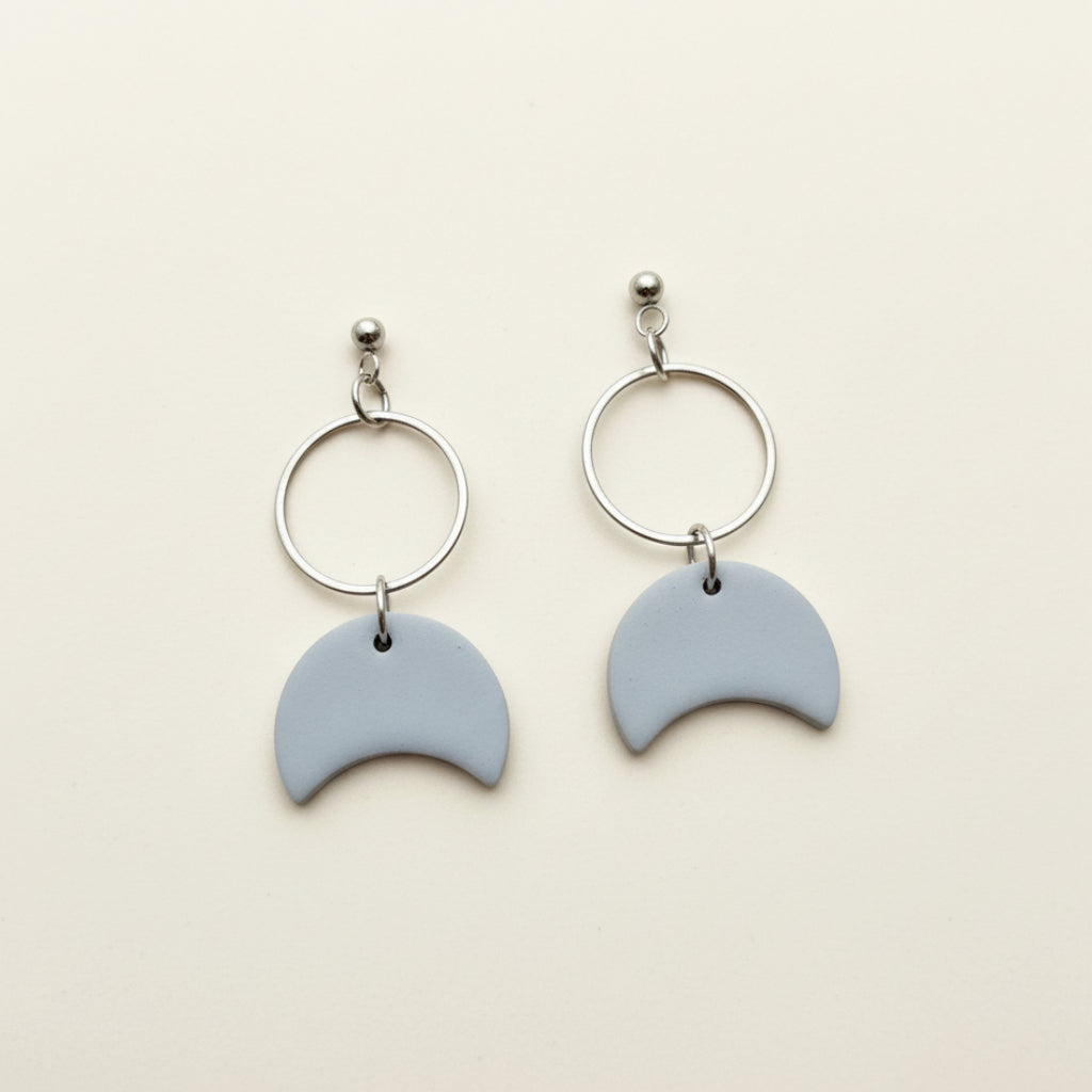 Powder Blue Moon Earrings