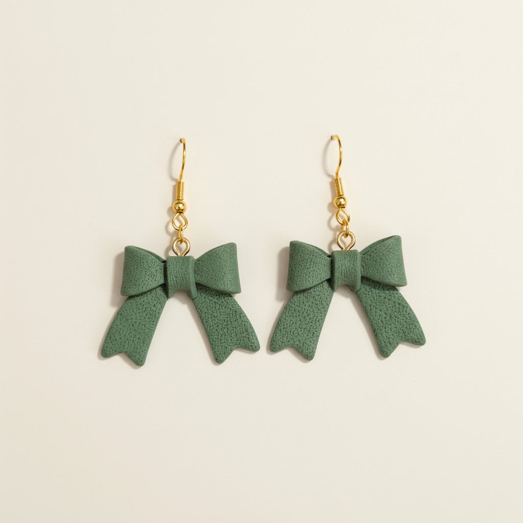 Moss Bow Statement Earrings