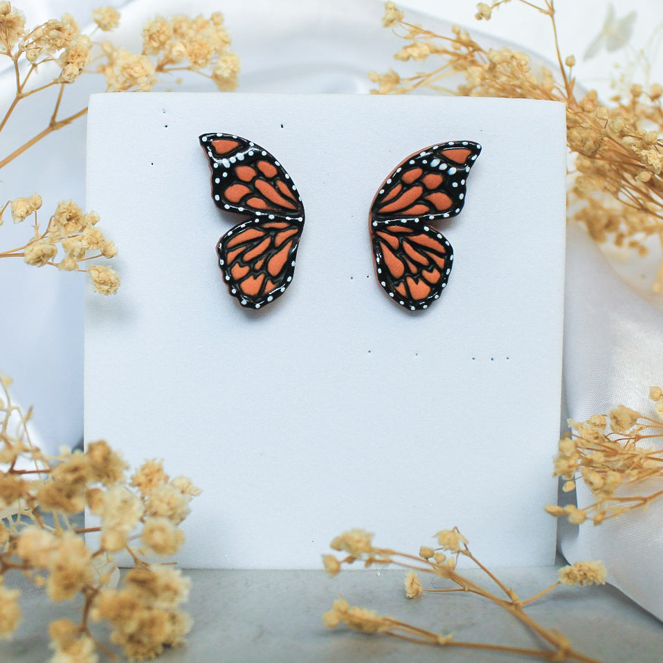 Handpainted Butterfly Wing Earrings