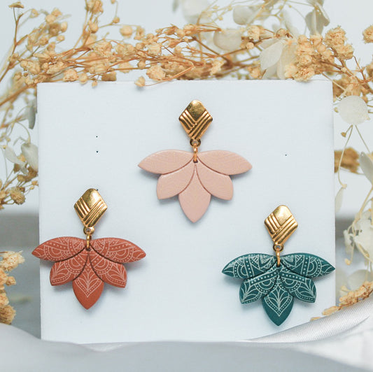 Rustic Lotus Earrings
