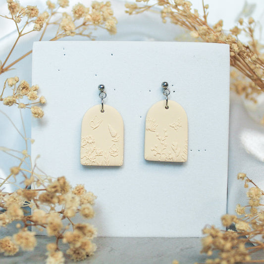 Wildflower Texture Arch Earrings
