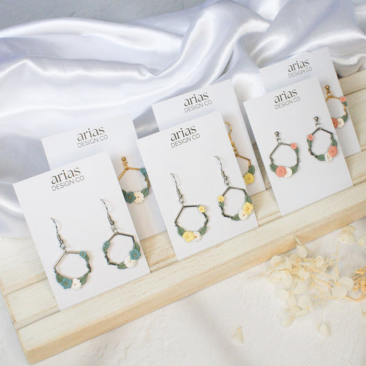 Ivy Hexagon Earrings