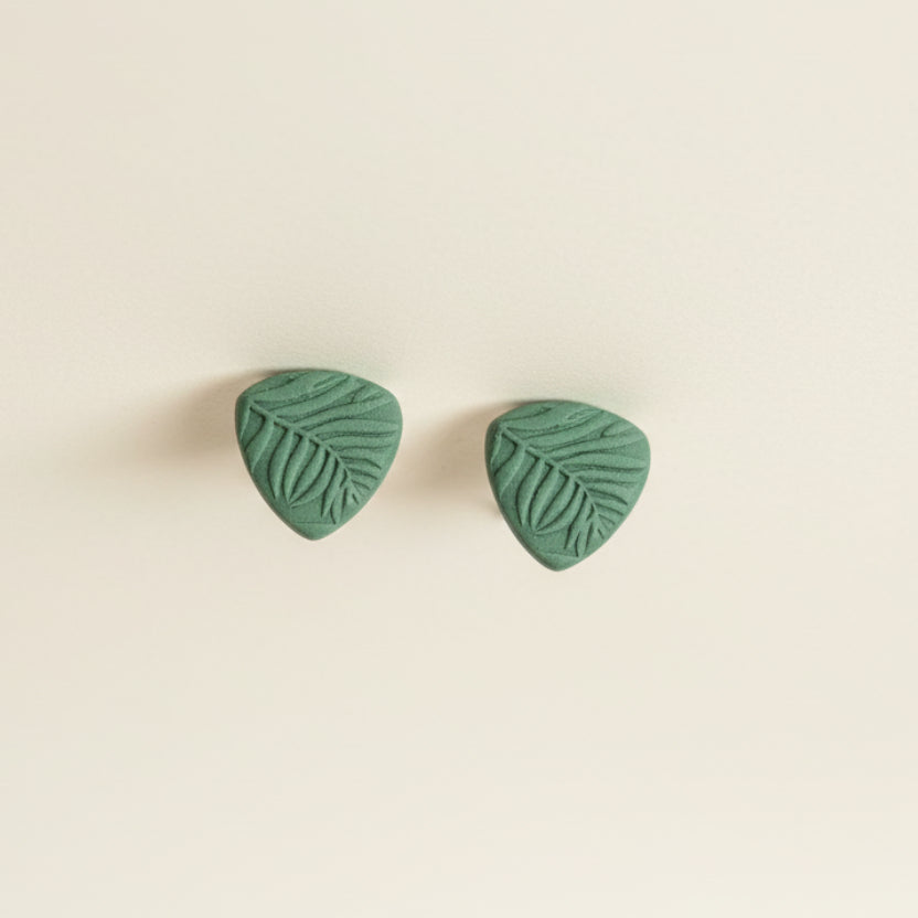 Leaf Texture Stud Earrings