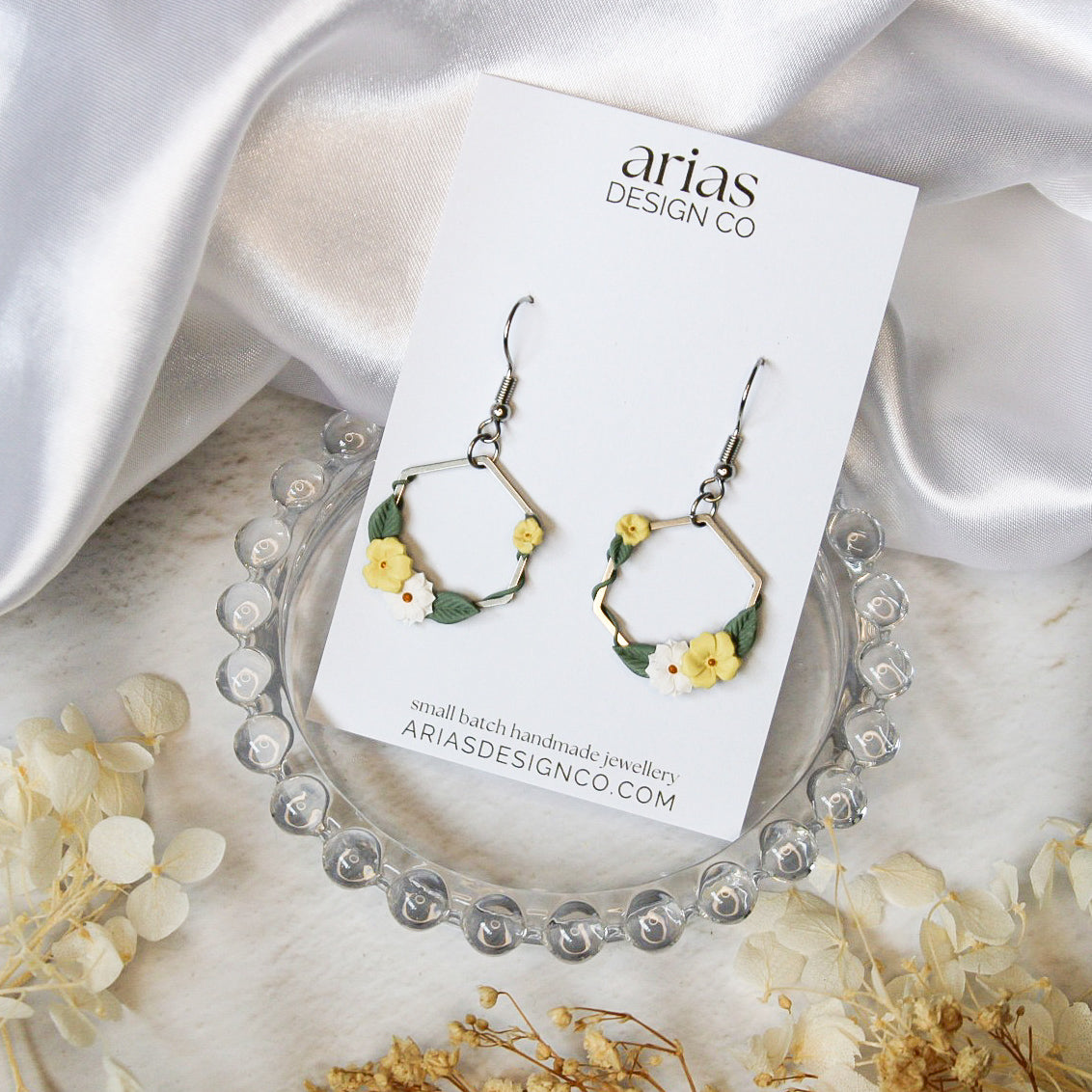 Ivy Hexagon Earrings