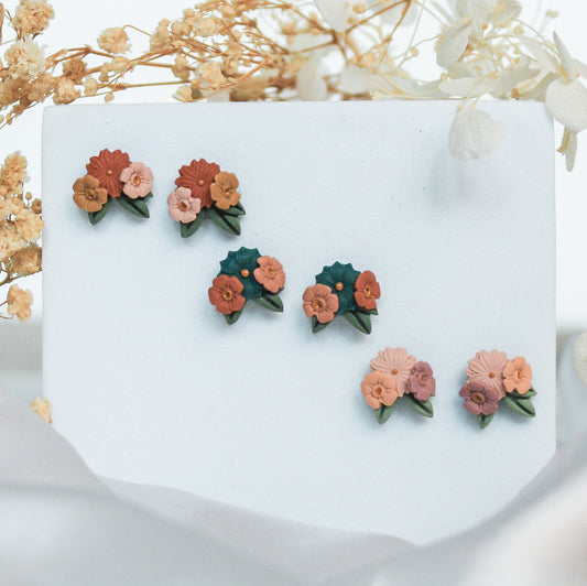 Rustic Mini Bouquet Earrings