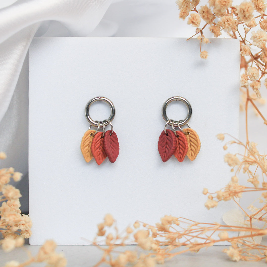 Silver autumn leaf earrings | Shop leaf stud earrings NZ