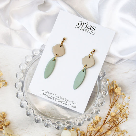 Simple scallop polymer clay earrings | NZ dangle clay earrings online