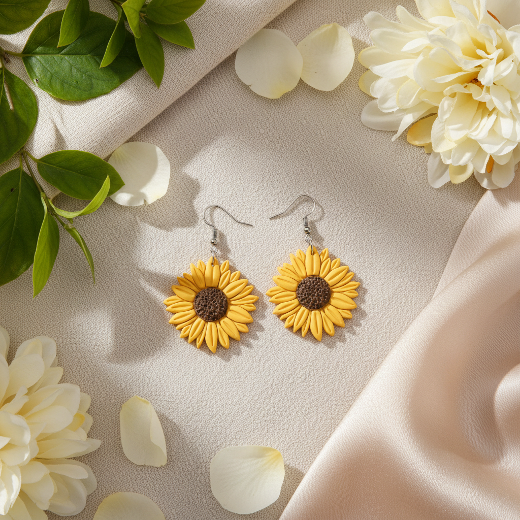 Handmade sunflower jewellery collection