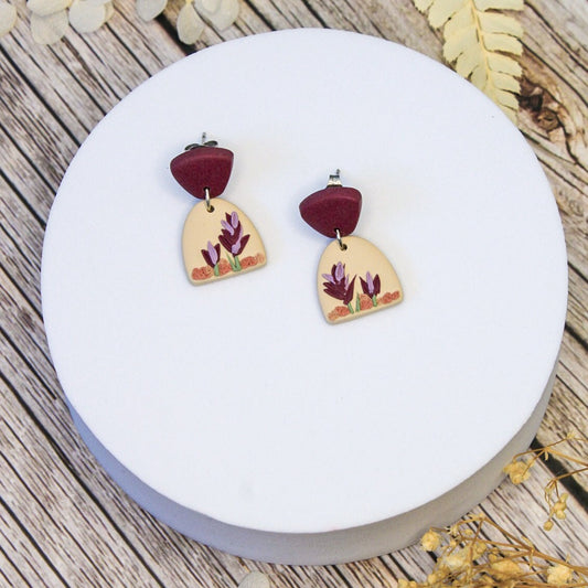 Lavender Polymer Clay Earrings | NZ Made Jewellery