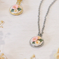 Blush & Ivory Bouquet Pendant Necklace