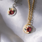 Ivory & Cherry Bouquet Pendant Necklace