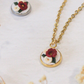 Ivory & Cherry Bouquet Pendant Necklace