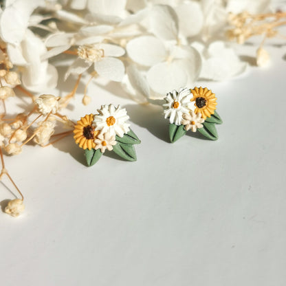 Mini Bouquet Earrings in Sunflower Glow | Sunflower Jewellery NZ
