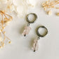 Rose Quartz Earrings | Gemstone Stacked Huggies Earrings - Arias Design Co