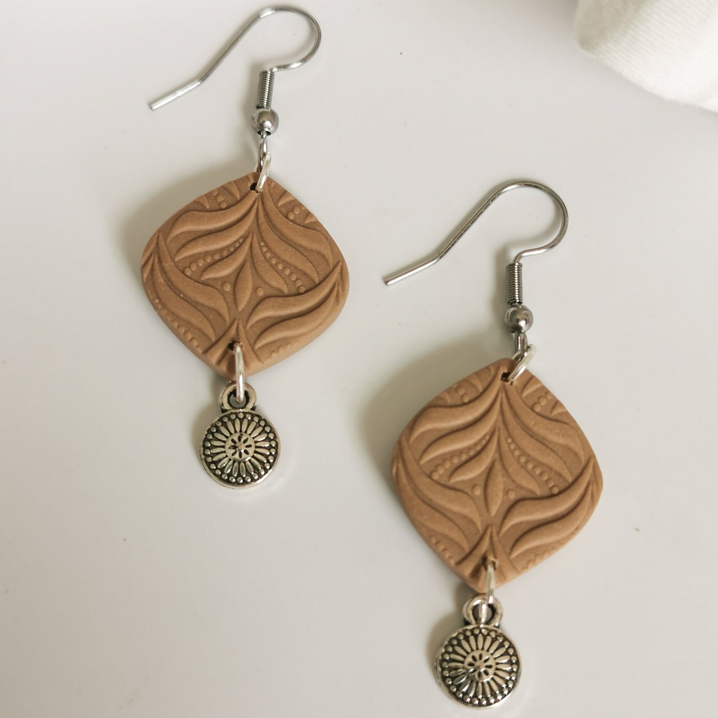Bohemian Textured Tile Earrings