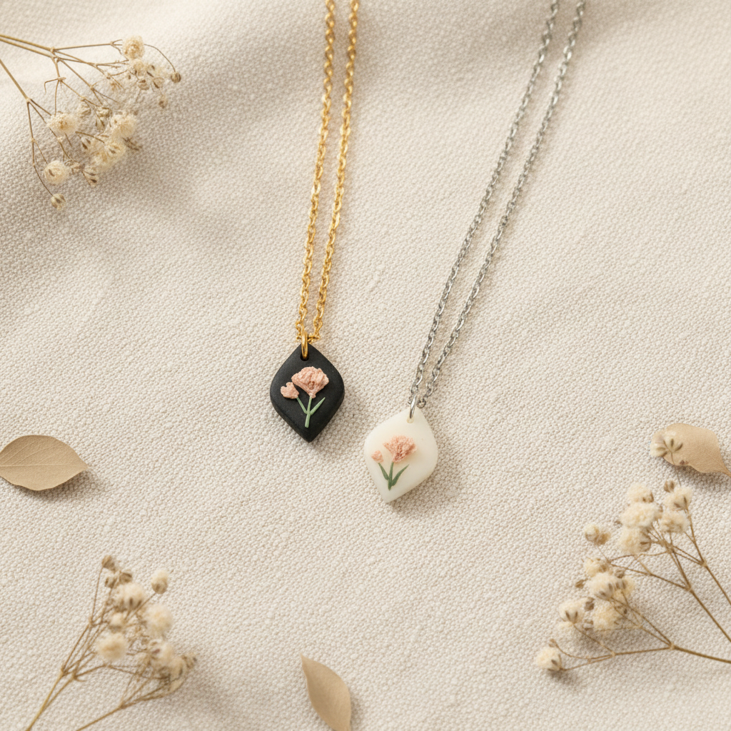 January birth flower necklaces carnation handmade NZ