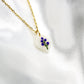 Gold July Birth Flower Necklaces | Larkspur Flower Necklace NZ