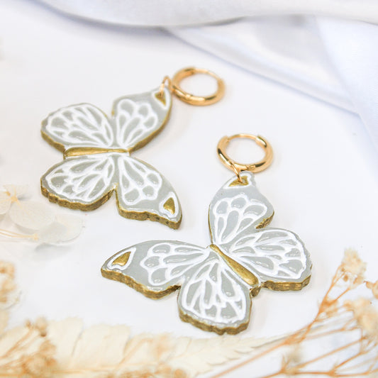 Butterfly wing dangle earrings – artisan crafted