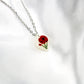 Silver Poppy Necklace NZ | August Birth Flower Necklace NZ 
