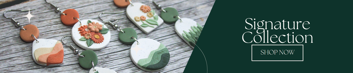 Nature inspired polymer clay earrings | Signature Collection by Arias Design Co