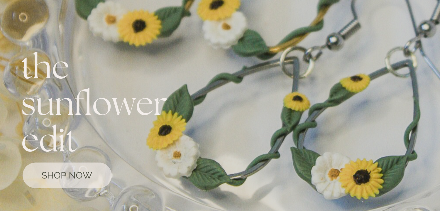 Sunflower Jewellery NZ | Sunflower Clay Earrings