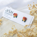 Autumn mini bouquet handpainted polymer clay earrings in silver | handmade earrings New Zealand