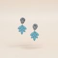 Handmade Sky Blue Hammered Bloom Earrings — polymer clay earrings made in New Zealand by Arias Design Co