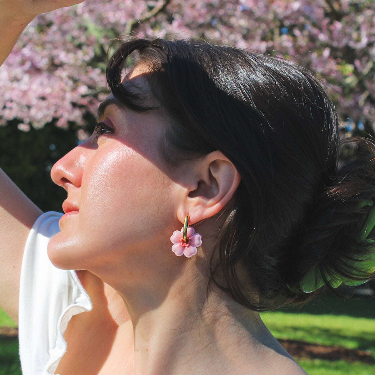 handmade cherry blossom earrings