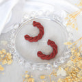 Cherry red chunky hoop earrings | bold polymer clay earrings New Zealand